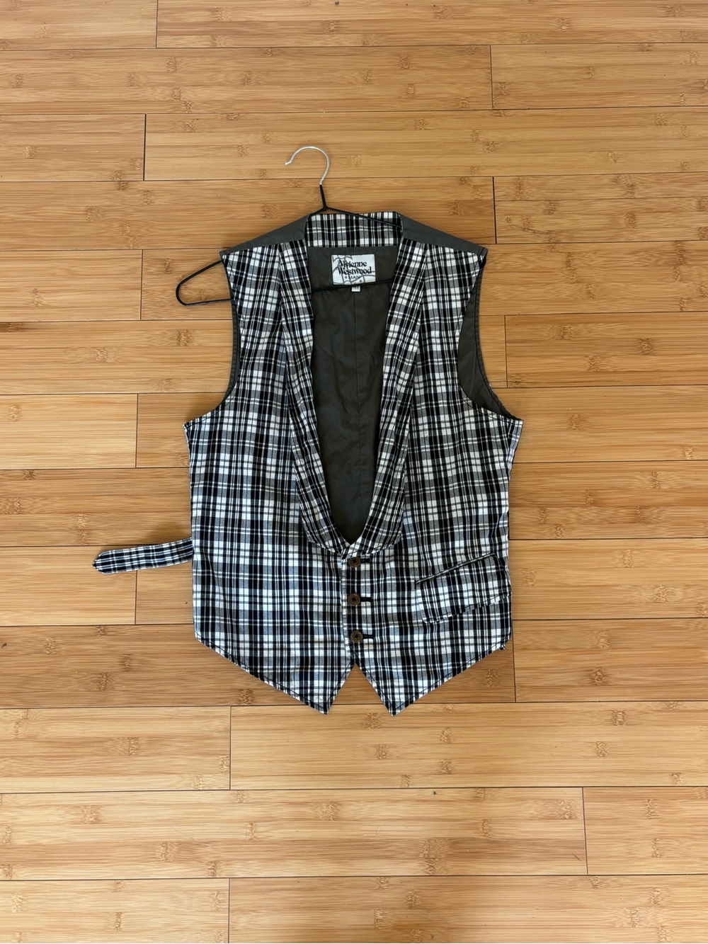 Vivienne Westwood Black and White Plaid Waistcoat